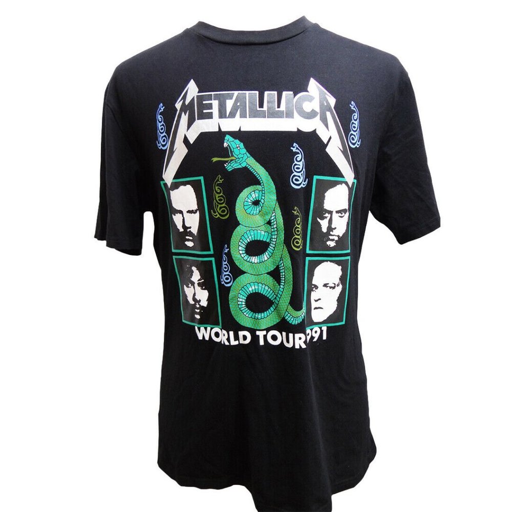 100% Authentic Fear of God Metallica World Tour 1991 Large Size Rare T-Shirt